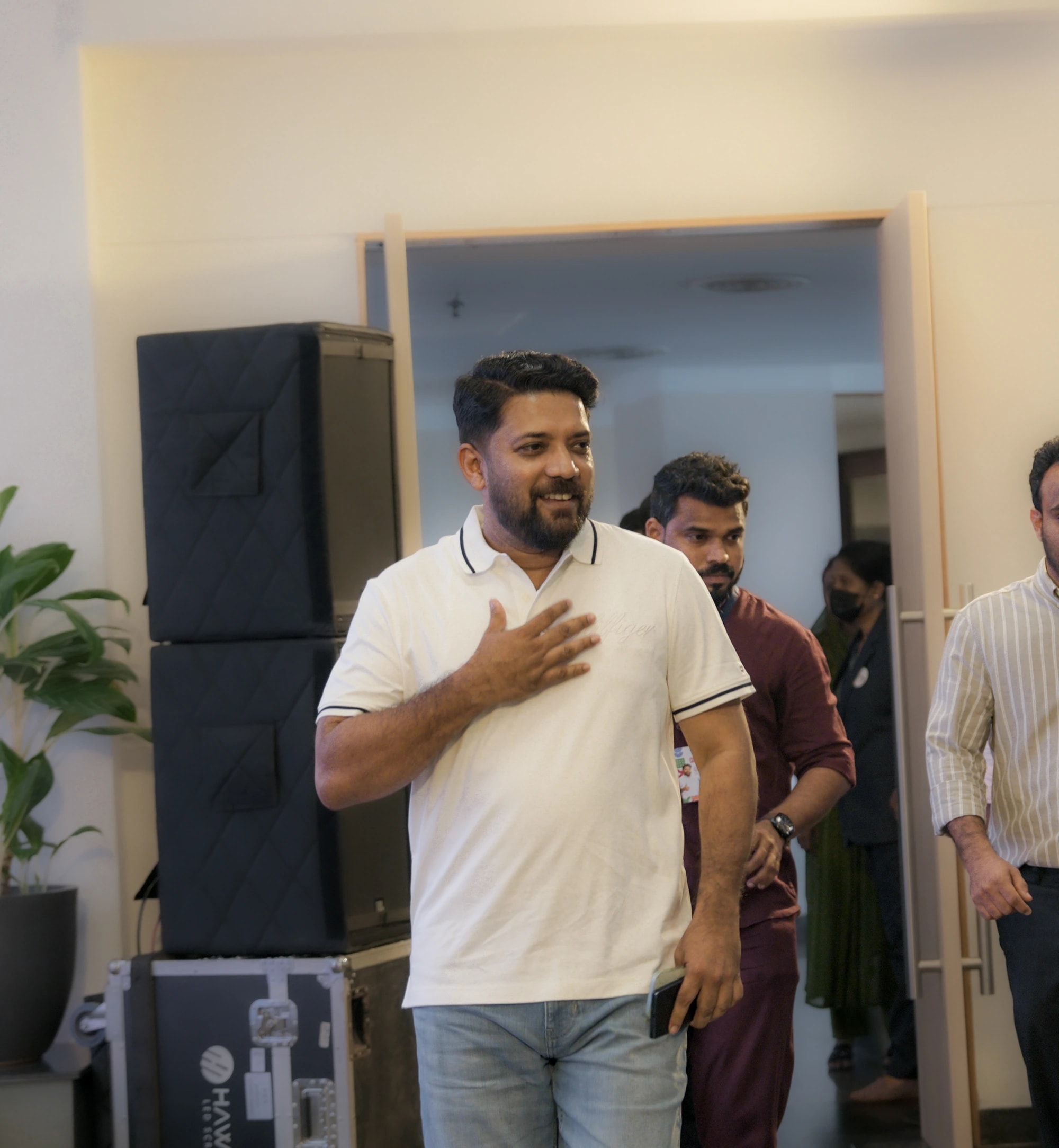 Shafi Parambil MP arriving at the Startup E+ launch