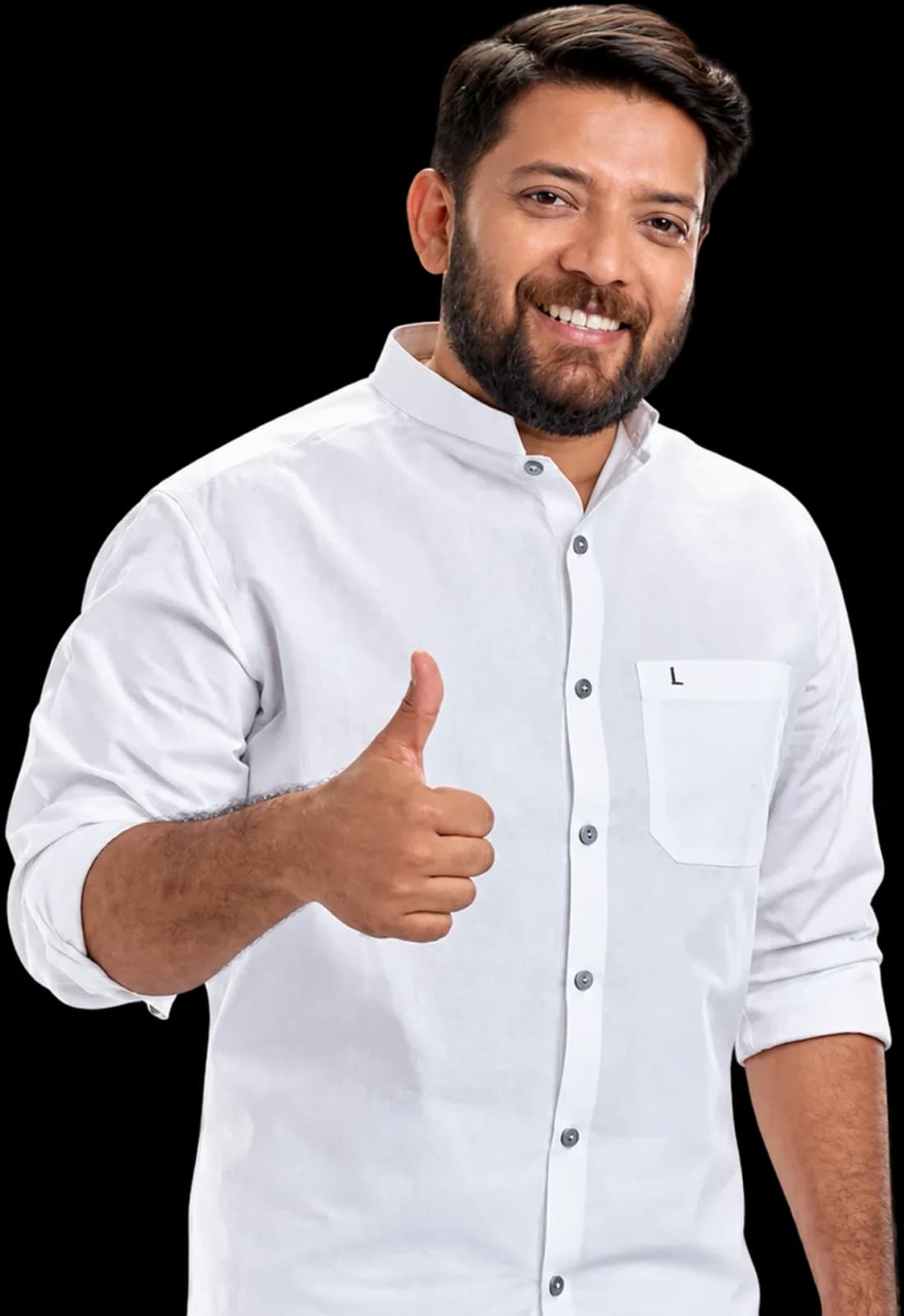 Shafi Parambil MP giving a thumbs up